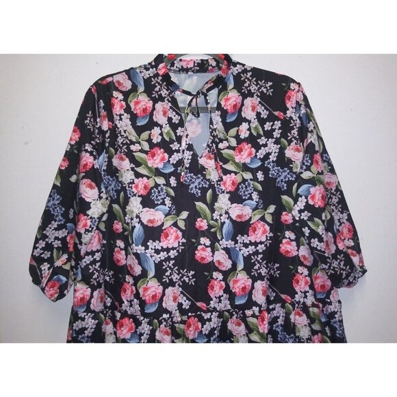 Womens Jumper Dress FLARE Floral XL/2XL Maxi long Sleeve Modest - Picture 3 of 7